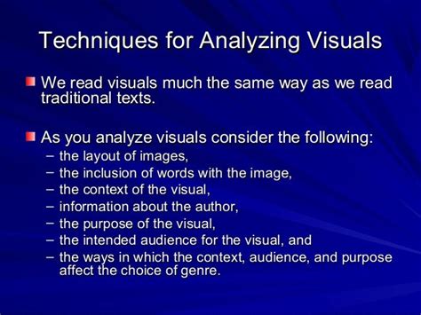 Analyzing the Peculiar Visuals