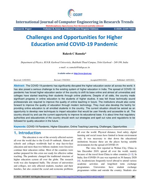 Challenges and Opportunities in Shifting to University Education