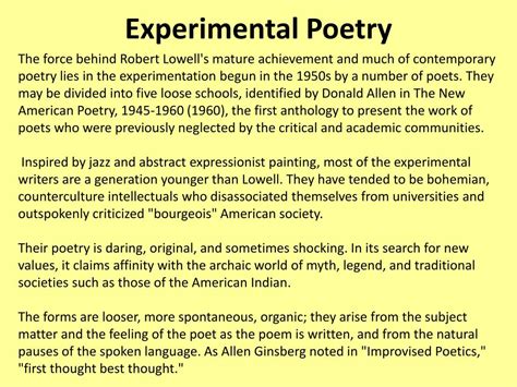 Challenging the Norms: Experimental Poetry and New Forms of Expression