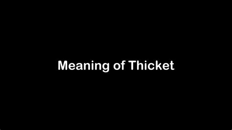 Decoding the Symbolism of the Thicket