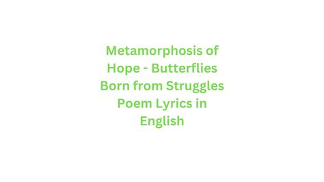 Discover the Poem's Message of Hope and Metamorphosis