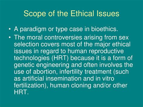 Exploring the Controversial Field of Sex Selection: Ethical Implications