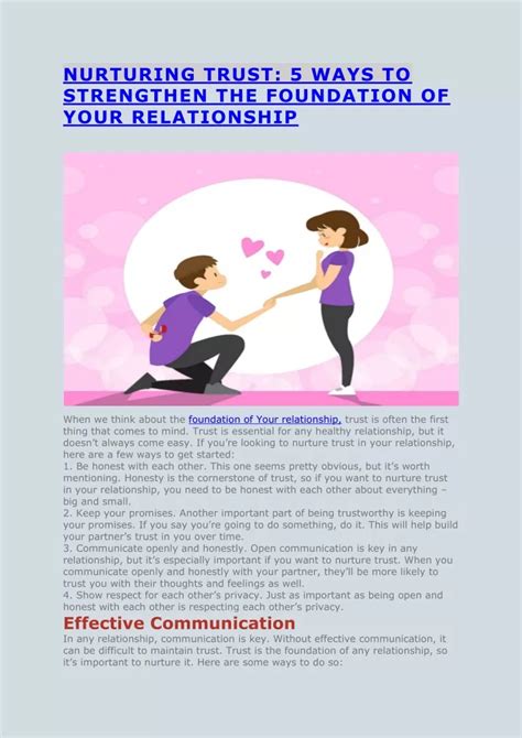 Nurturing Trust and Strengthening Your Relationship