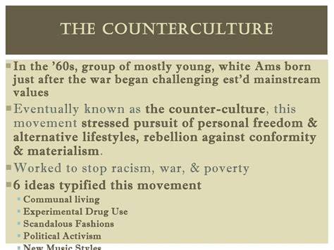 The Counterculture Perspective: Rebellion or Conformity?