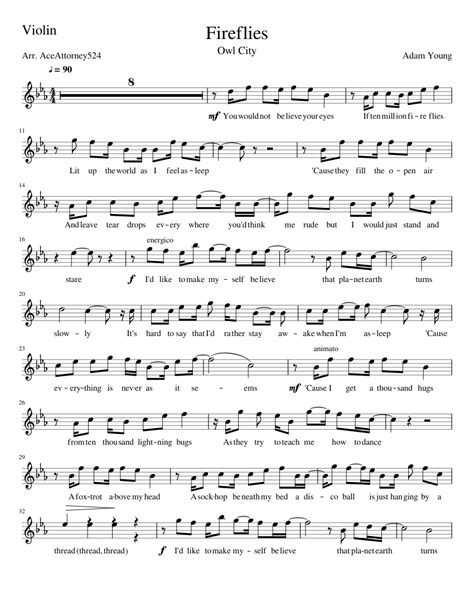 The Enchantment of Exploring Fireflies' Violin Sheet Music