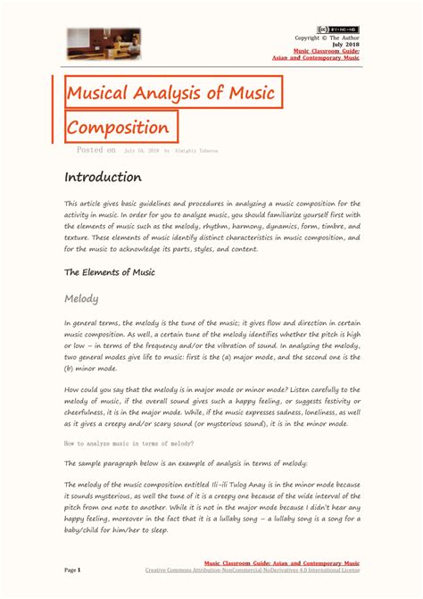 The Melodic Journey: Analyzing the Musical Composition of the Song