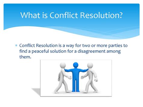 The Significance of Conflict Resolution for a Tranquil Existence