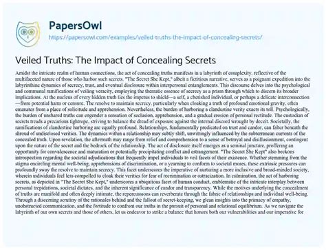 The Weight of Secrets: The Emotional Impact of Concealing the Truth