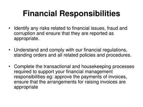 Understanding the Financial Responsibilities