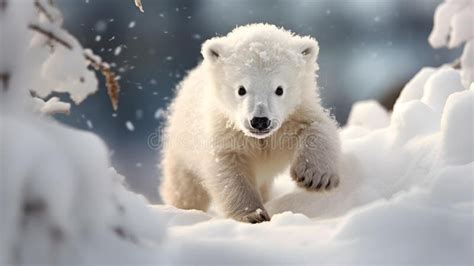 Unveiling the Adorable Cub of the Majestic Winter-Clad Predator